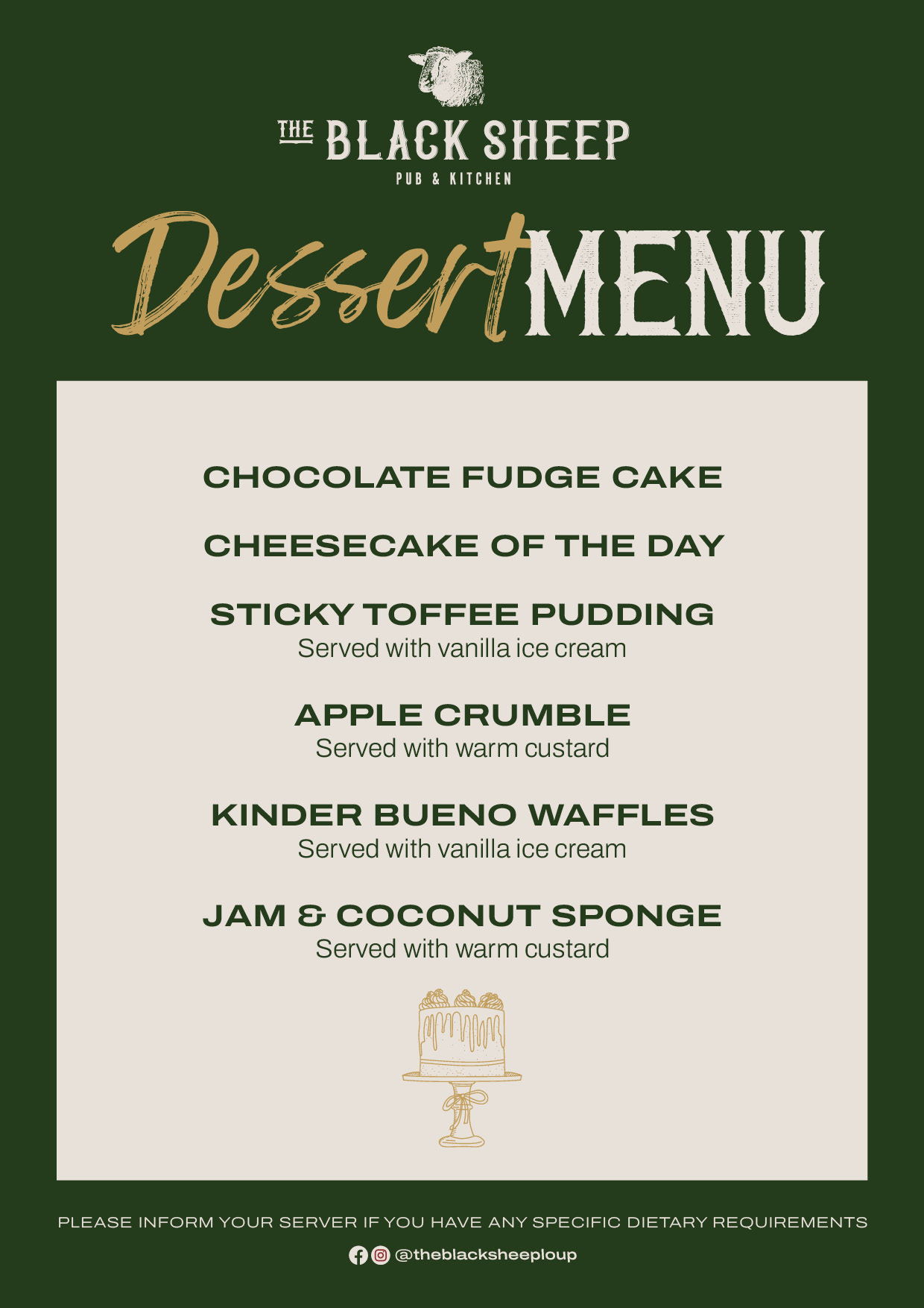 Dessert Menu
