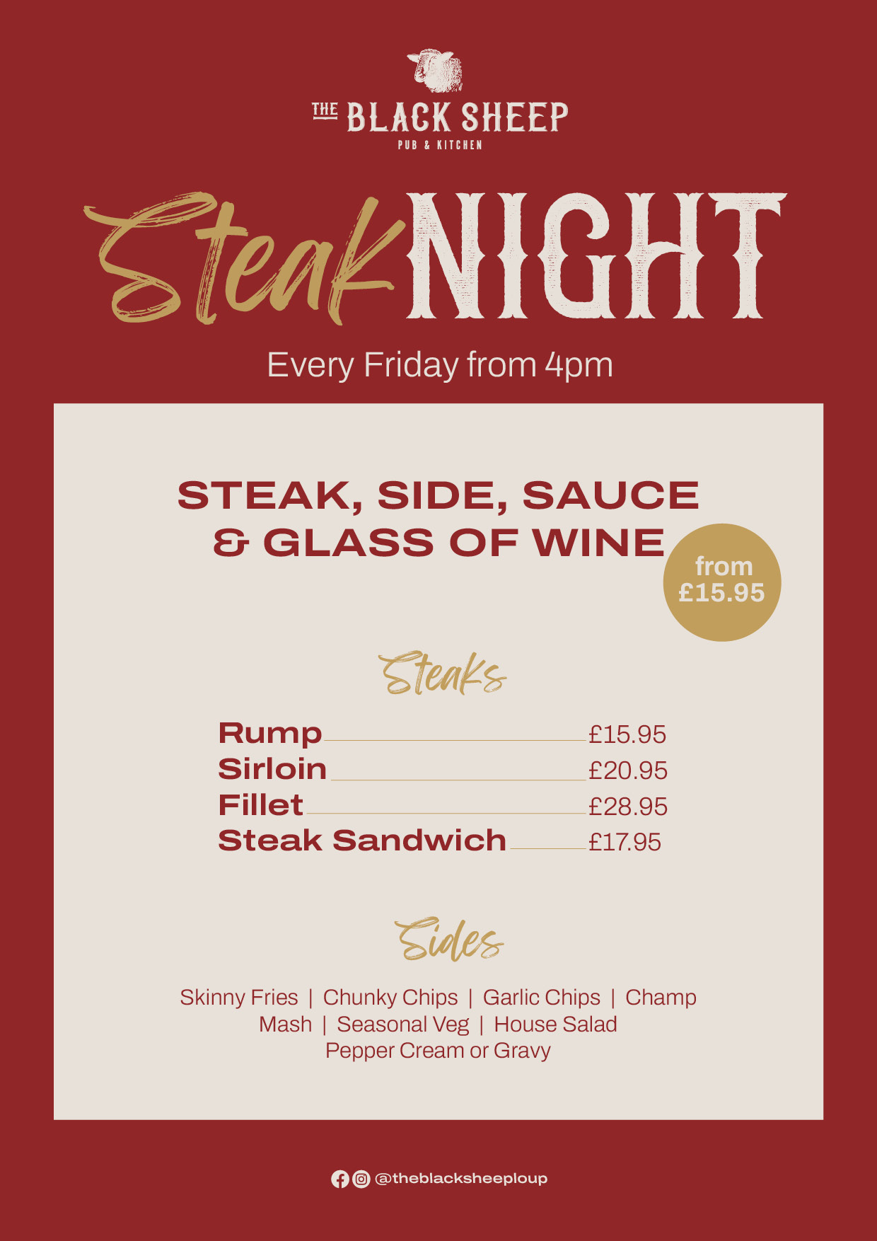 Steak Night Menu